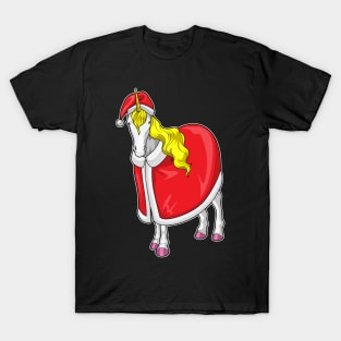 Unicorn Christmas Santa hat T-Shirt